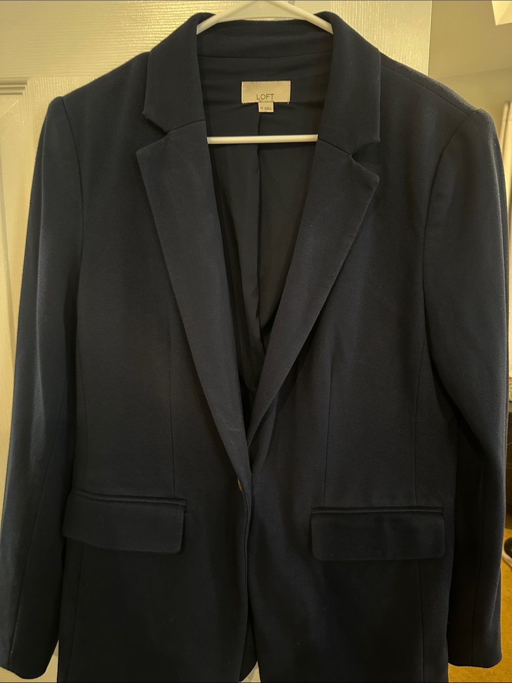 LOFT Navy Single-Button Tailored Blazer